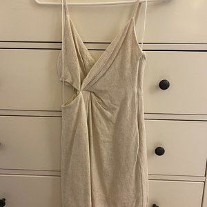 Promese Linen Cutout Mini Dress